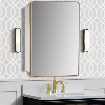 Comfortcorrect Rectangular Metal Frame Medicine Cabinet, Brushed Gold CO3331131